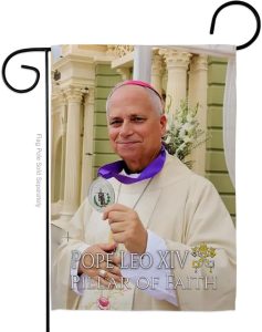 Flag Peace Picture Prints Vatican Memorabilia Tapestry Catholic Wall Art Canvas Poster Grave Decorations for Cemetery Yard Sign American Papal Door Garden Decor Religious Gifts - Leo Canvas for men