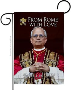 Flag Religion Picture Prints Vatican Memorabilia Tapestry Catholic Wall Art Canvas Poster Grave Decorations for Cemetery Yard Sign American Papal Door Garden Decor Religious Gifts - Leo Canvas for men