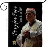 Flag Conclave Picture Prints Vatican Memorabilia Tapestry Catholic Wall Art Canvas Poster Grave Decorations for Cemetery Yard Sign American Papal Door Garden Decor Religious Gifts - Leo Canvas for men