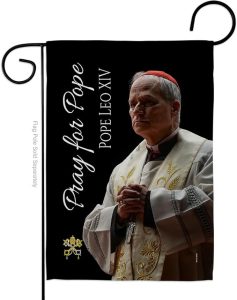 Flag Conclave Picture Prints Vatican Memorabilia Tapestry Catholic Wall Art Canvas Poster Grave Decorations for Cemetery Yard Sign American Papal Door Garden Decor Religious Gifts - Leo Canvas for men