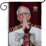 Flag Holy Father Picture Prints Vatican Memorabilia Tapestry Catholic Wall Art Canvas Poster Grave Decorations for Cemetery Yard Sign American Papal Door Garden Decor Religious Gifts - Leo Canvas for men