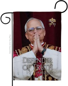 Flag Holy Father Picture Prints Vatican Memorabilia Tapestry Catholic Wall Art Canvas Poster Grave Decorations for Cemetery Yard Sign American Papal Door Garden Decor Religious Gifts - Leo Canvas for men