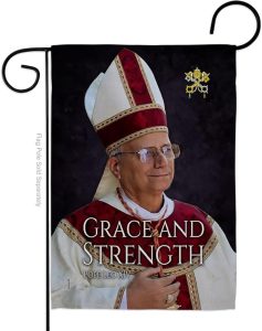 Flag Unity Picture Prints Vatican Memorabilia Tapestry Catholic Wall Art Canvas Poster Grave Decorations for Cemetery Yard Sign American Papal Door Garden Decor Religious Gifts - Leo Canvas for men