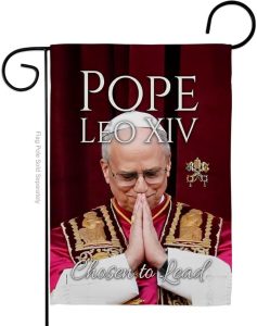 Flag Legacy Picture Prints Vatican Memorabilia Tapestry Catholic Wall Art Canvas Poster Grave Decorations for Cemetery Yard Sign American Papal Door Garden Decor Religious Gifts - Leo Canvas for men