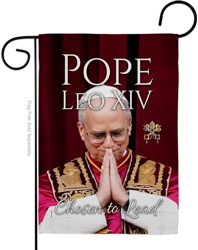 Flag Legacy Picture Prints Vatican Memorabilia Tapestry Catholic Wall Art Canvas Poster Grave Decorations for Cemetery Yard Sign American Papal Door Garden Decor Religious Gifts - Leo Canvas for men