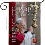 Flag Hope Picture Prints Vatican Memorabilia Tapestry Catholic Wall Art Canvas Poster Grave Decorations for Cemetery Yard Sign American Papal Door Garden Decor Religious Gifts - Leo Canvas for men