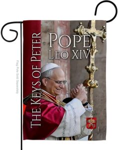 Flag Hope Picture Prints Vatican Memorabilia Tapestry Catholic Wall Art Canvas Poster Grave Decorations for Cemetery Yard Sign American Papal Door Garden Decor Religious Gifts - Leo Canvas for men