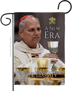 Flag Picture Prints Vatican Memorabilia Tapestry Catholic Wall Art Canvas Poster Grave Decorations for Cemetery Yard Sign American Papal Door Garden Decor Religious Gifts - Leo Canvas for men