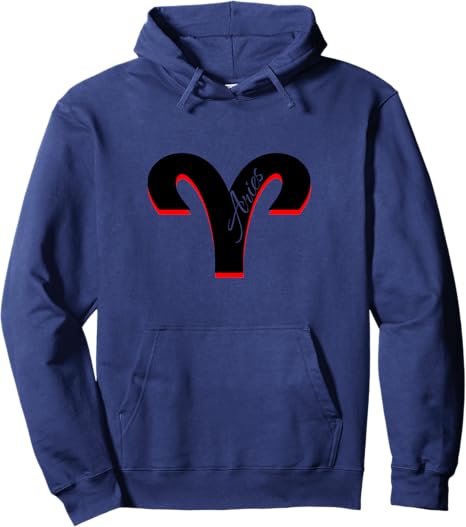 Aries Zodiac Astrological Sign Symbol – Red Power Color Pullover Hoodie - Aries Hoodie for men