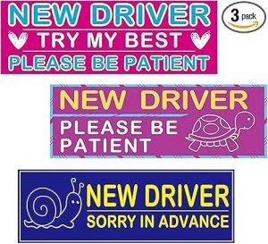 3PCS New Driver Magnet for Car, Reusable Reflective Student Driver Magnet, Safety Warning Sign Car Bumper Stickers, Funny Removable New Rookie Magnetic Stickers for Students and Novices - Scorpio Sticker for men