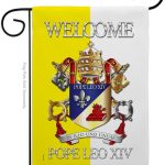 Welcome Pope Leo Garden Flag Memorabilia Decor Religious Yard Sign Picture Print Habemus Papam Decorations American Papal Poster Vatican Canvas Roman Tapestry Catholic Gifts Made In USA - Leo Canvas for men