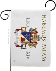 Coat of Arms Garden Flag Memorabilia Decor Religious Yard Sign Picture Print Habemus Papam Decorations American Papal Poster Vatican Canvas Roman Tapestry Catholic Gifts Made in USA - Leo Canvas for men
