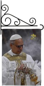 Defender of Faith Wall Canvas Set Flag Holder Memorabilia Decor Religiou Sign Picture Print Habemus Papam Decorations American Papal Poster Vatican Tapestry Catholic Gifts Made in USA - Leo Canvas for men