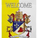 Welcome Pope Leo Canvas Set Flag Hanger Memorabilia Wall Decor Religiou Sign Picture Print Habemus Papam Decorations American Papal Poster Vatican Tapestry Catholic Gifts Made in USA - Leo Canvas for men