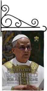 Shepherd for All Nations Wall Canvas Set Flag Holder Memorabilia Decor Religiou Sign Picture Print Habemus Papam Decorations American Papal Vatican Tapestry Catholic Gifts Made in USA - Leo Canvas for men