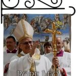 Chosen to Lead Wall Canvas Set Flag Holder Memorabilia Decor Religiou Sign Picture Print Habemus Papam Decorations American Papal Poster Vatican Tapestry Catholic Gifts Made in USA - Leo Canvas for men