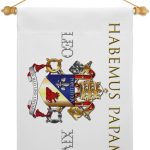 Coat of Arms Wall Scroll Canvas Set Flag Memorabilia Decor Religiou Sign Picture Print Habemus Papam Decorations American Papal Poster Vatican Tapestry Catholic Gifts Made in USA - Leo Canvas for men
