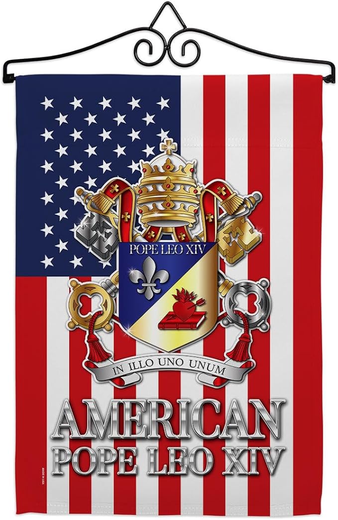 American Canvas Set Flag Hanger Memorabilia Wall Decor Religiou Sign Picture Print Habemus Papam Decorations American Papal Poster Vatican Tapestry Catholic Gifts Made in USA - Leo Canvas for men