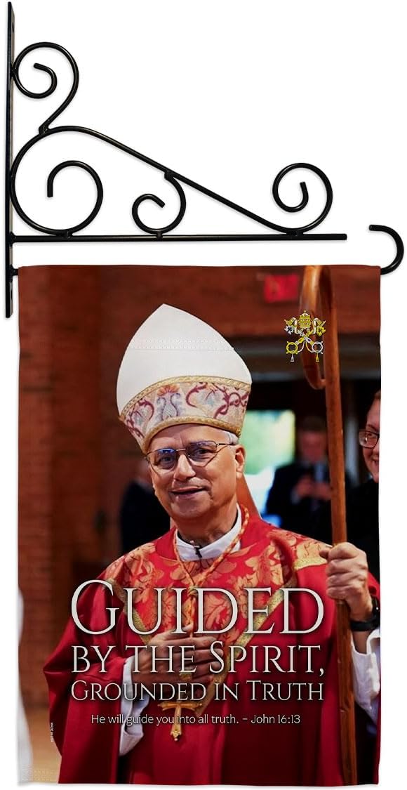 Guided by Spirit Wall Canvas Set Flag Holder Memorabilia Decor Religiou Sign Picture Print Habemus Papam Decorations American Papal Poster Vatican Tapestry Catholic Gifts Made in USA - Leo Canvas for men