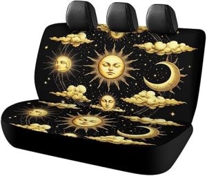 Car Seat Back Cover Protector, Fashion Car Interior Decor, Bench Seat Cushion Cover Universal Fit Truck SUV Sun Crescent Moon Stars Astrology Tarot Cards - Aquarius Car Seat Cover for men