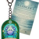 Cancer Suncatcher Keychain, Cancer Zodiac Gifts Keepsake Present For Mom, Dad With Card and Envelope, Women Birthday Gift Ideas -Astrology Constellation Horoscope Gift - Cancer Car Accessories for men