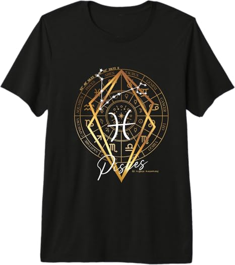 Mystic Zodiac Art Designs - Pisces T-Shirt for men