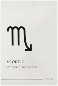 UVCHTRZSAK Scorpio Star Sign Wall Art Print Zodiac Astrology Horoscope Poster October November Canvas Poster Bedroom Office Room Decor Gift 12x18inch(30x45cm) - Scorpio Canvas for men