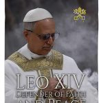 Defender of Faith Pope Leo XIV Canvas Set Flag Hanger Memorial Wall Decor Religiou Sign Picture Print Habemus Papam Decorations American Papal Poster Vatican Tapestry Catholic Gifts Made in USA - Leo Canvas for men
