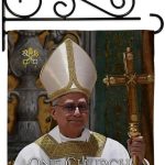 One Church One Shepherd Pope Leo XIV Wall Decor Set Canvas Flag Holder Memorabilia Religiou Yard Sign Picture Print Habemus Papam Decorations American Papal Vatican Tapestry Catholic Gifts Made In USA - Leo Canvas for men