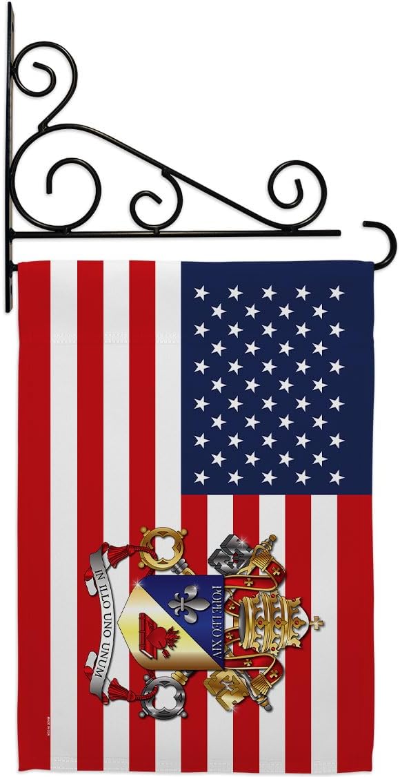 First American Pope Leo XIV Wall Decor Set Canvas Flag Holder Memorabilia Religiou Yard Sign Picture Print Habemus Papam Decorations American Papal Poster Vatican Tapestry Catholic Gifts Made in USA - Leo Canvas for men
