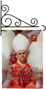 Keys of Peter Pope Leo XIV Wall Decor Set Canvas Flag Holder Memorabilia Religiou Yard Sign Picture Print Habemus Papam Decorations American Papal Poster Vatican Tapestry Catholic Gifts Made in USA - Leo Canvas for men