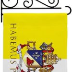Pope Leo XIV Crest Wall Decor Set Canvas Flag Holder Memorabilia Religiou Yard Sign Picture Print Habemus Papam Decorations American Papal Poster Vatican Tapestry Catholic Gifts Made in USA - Leo Canvas for men