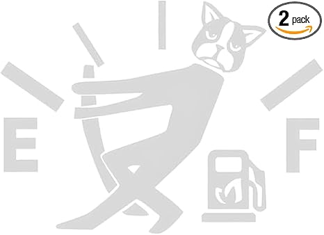 2PCS Funny Car Fuel Tank Cap Stickers, Reflective High Gas Consumption Vehicle Decal, Fuel Gage Empty Automotive Door Sticker Signs, Universal for SUV, Sedan, Truck (White) - Aries Sticker for men