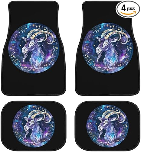 Zodiac Capricorn Sign Novelty Car Floor Mats Printed Water-Proof All Weather Car Floors Carpet Mat 4 Pieces Sets - Virgo Car Floor Mat for men