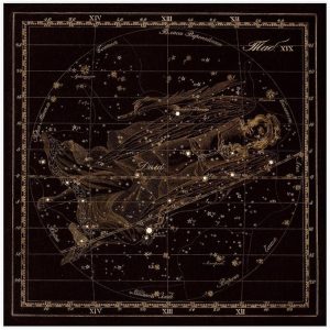 HEOVI Virgo Zodiac Sign, Old Russian Astronomy Chart, Star Constellation Illustration Poster for Room Aesthetics Canvas Wall Art Poster And Print Unframe-style 12x12inch(30x30cm) - Virgo Poster for men