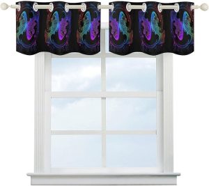 Curtain Set of 2, Lightweight Constellation Zodiac Sign Pisces Symmetrical Window Drapes for Home Decor, Wrinkle-Free Window Curtains with Grommets - Pisces Home Decor for men