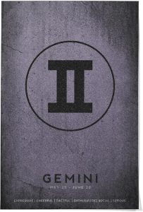 Lantern Press 36x54 Inch Giclee Print, Gemini, Astrological Sign, Zodiac - Gemini Canvas for men