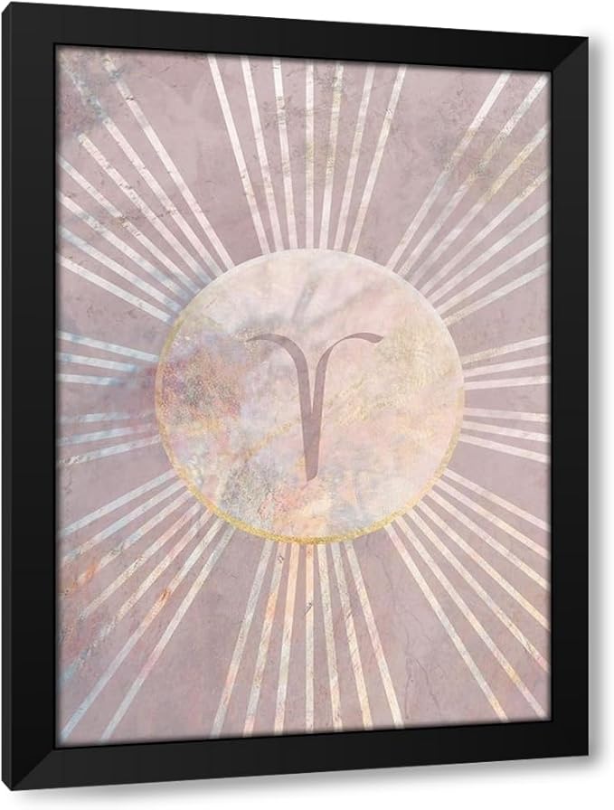 ArtDirect Aries Boho Star Sign Sun Custom Framed Art Print Giclee Print or Canvas Options with Various Sizes and Customization by Manovski, Sarah - Aries Canvas for men