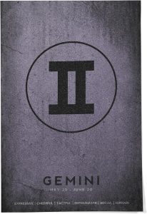 Lantern Press 24x36 Inch Giclee Print, Gemini, Astrological Sign, Zodiac - Gemini Canvas for men