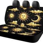 Fashion Car Bench Seat Covers, Soft Durable & Universal Fit for SUV Truck Interior Decor Sun Crescent Moon Stars Astrology Tarot Cards - Aquarius Car Seat Cover for men