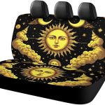 Fashion Car Seat Covers, Universal Fit for SUV Truck Rear Bench Seats Sun Crescent Moon Stars Astrology Tarot Cards - Aquarius Car Seat Cover for men