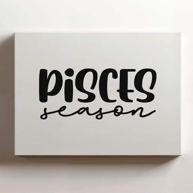 (Black, 18x12x1.25 In) Gallery Wrapped Canvas Wall Art Print of Pisces Season - 100% Cotton, Ready to Hang, High-Definition Giclée Printing, Fade-Resistant, Modern Home & Office | BICUNCAe808402BL - Pisces Canvas for men