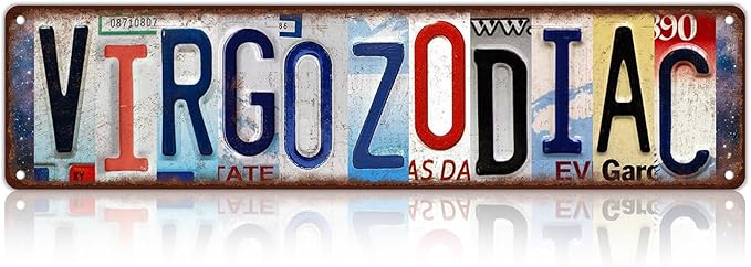Vintage Virgo Street Sign Zodiac Wall Decor Metal Tin Signs for Bar Home Bedroom Garage - Virgo Poster for men