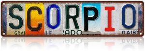 Vintage Scorpio Street Sign Zodiac Wall Decor Metal Tin Signs for Bar Home Bedroom Garage - Scorpio Canvas for men