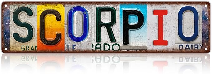 Vintage Scorpio Street Sign Zodiac Wall Decor Metal Tin Signs for Bar Home Bedroom Garage - Scorpio Canvas for men