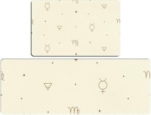 Virgo Zodiac Astrology Signs Kitchen Rugs Sets of 2 Non Slip Washable Kitchen Mats for Floor 2 Piece Kitchen Sink Rug Runner Long Bathroom Rug Sets 2 Piece - Virgo Car Floor Mat for men