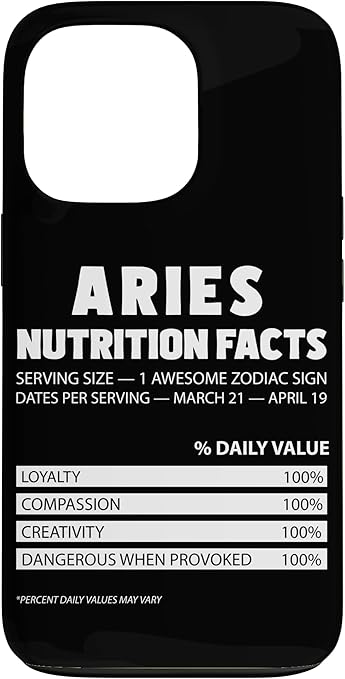 Aries Nutrition Facts Astrology Zodiac Sign Case for iPhone 13 Pro - Aries Phone Case for men