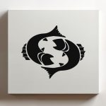(Black, 10x10x1.25 In) Gallery Wrapped Canvas Wall Art Print of Pisces Zodiac Stencil - 100% Cotton, Ready to Hang, High-Definition Giclée Printing, Fade-Resistant, Modern Home & | USCUNCA0a50513BL - Pisces Canvas for men