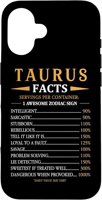 Taurus Facts Astrology Zodiac Sign Horoscope Case for iPhone 16 - Taurus Phone Case for men