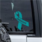 Survivor Cancer Ribbon Decal, Awareness Car Window Decals, 6 Inches UV DTF Tranfer Car Stickers, Weatherproof Car Truck Window Bumper Sticker, Health Car Stickers and Decals for Cancer Patient - Cancer Car Accessories for men